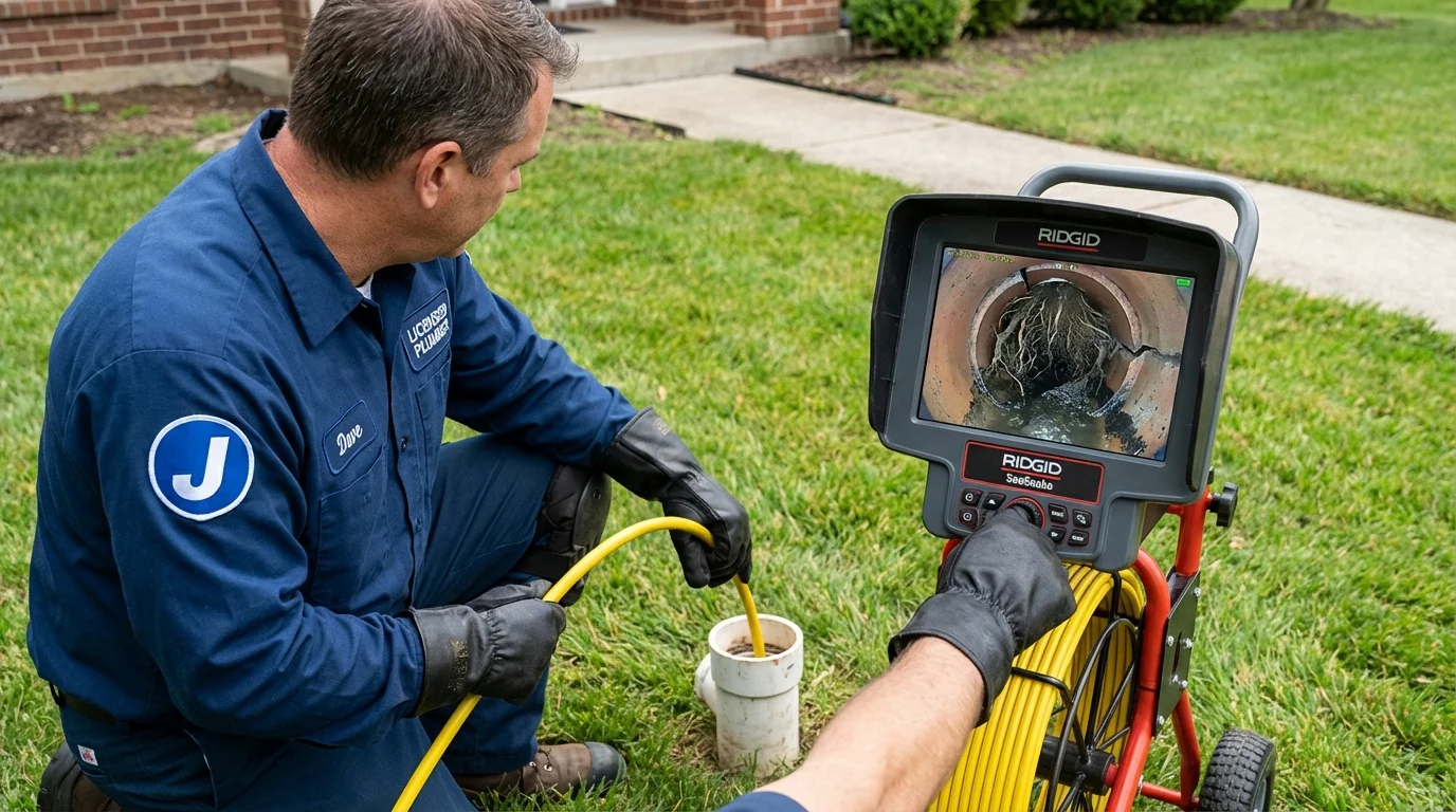 Sewer camera inspection being performed by Johns Plumbing LLC in Oldsmar