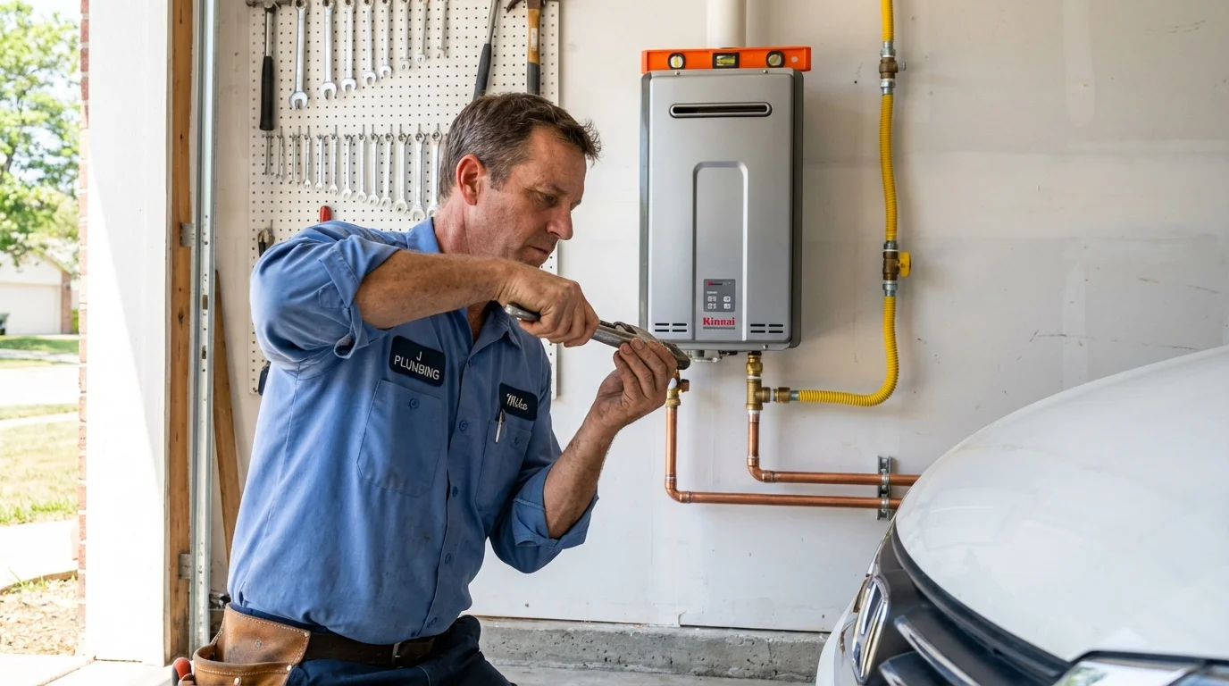 Tankless water heater installation by a Johns Plumbing LLC plumber in Oldsmar